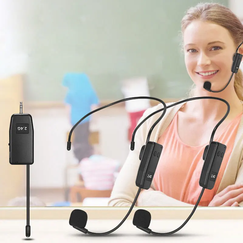 2.4G Wireless Professional Neckband Headset Microphone One For Two UHF Wireless Headset Business Laptop Conference Microphone - Image 4