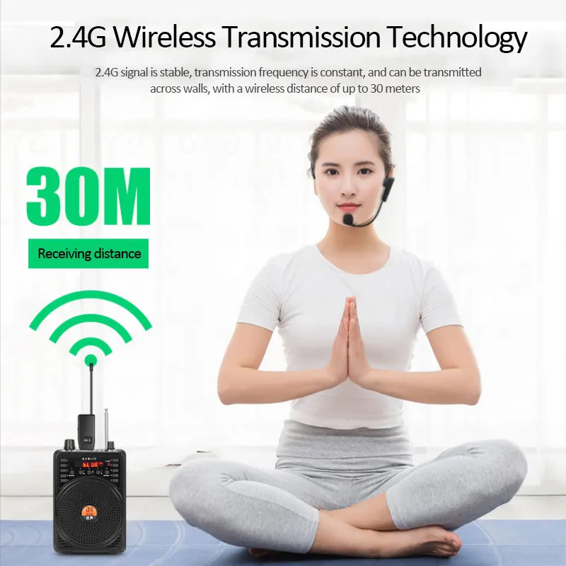 2.4G Wireless Professional Neckband Headset Microphone One For Two UHF Wireless Headset Business Laptop Conference Microphone - Image 6