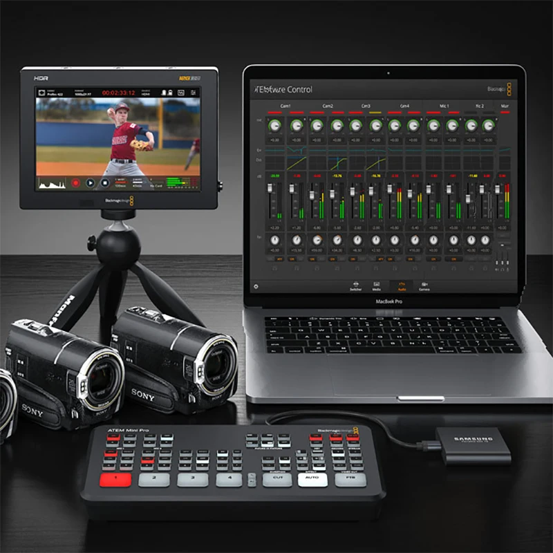 Blackmagic Design ATEM Mini Pro Switcher ATEM Mini Live Stream Switcher Multi-view and Recording New Features - Image 4