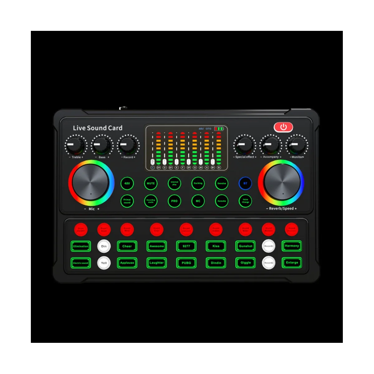 M3 RGB LED Display External Mixer Sound Card with Bluetooth - Image 3