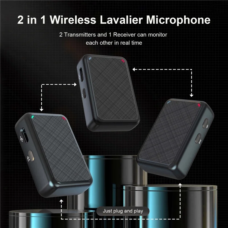 Wireless Lavalier Microphone Portable Dual Channel Audio Video Recording Lapel Mic for iPhone Android DSLR Camera Vlog YouTube - Image 4