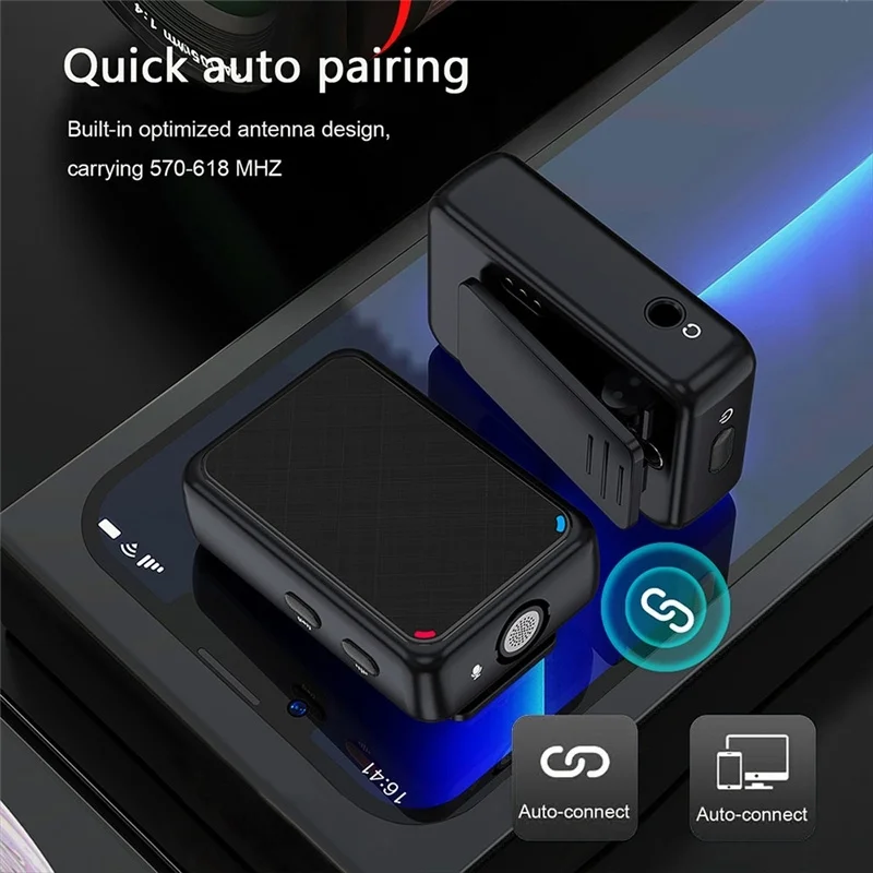 Wireless Lavalier Microphone Portable Dual Channel Audio Video Recording Lapel Mic for iPhone Android DSLR Camera Vlog YouTube - Image 5