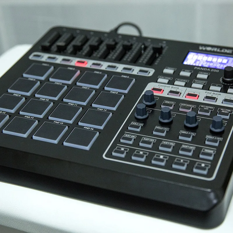 World PANDA200 Portable USB MIDI Controller Keyboard Mini MIDI Pad Controller 16 drum pad with USB cable