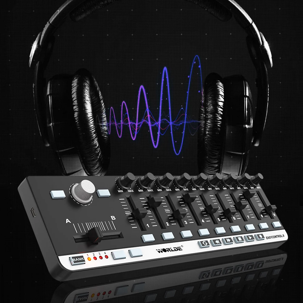 Worlde EasyControl.Portable USB 9 Slim-Line Control Programmable MIDI Keyboard Controller - Image 2