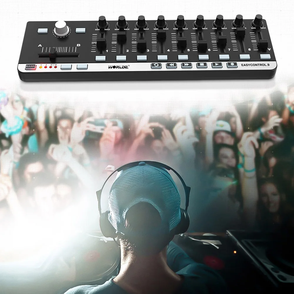 Worlde EasyControl.Portable USB 9 Slim-Line Control Programmable MIDI Keyboard Controller - Image 6