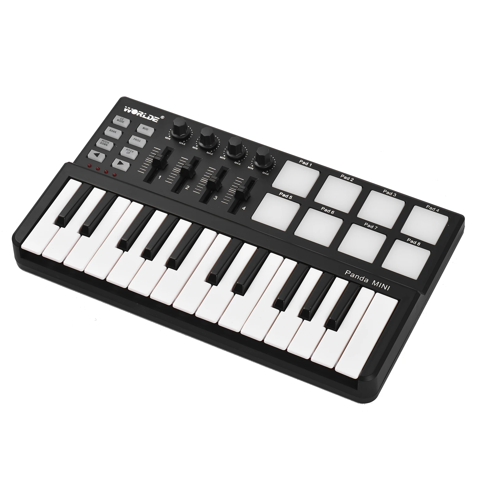 Worlde Panda mini Portable Mini 25-Key USB Keyboard With Drum Pad - Image 5