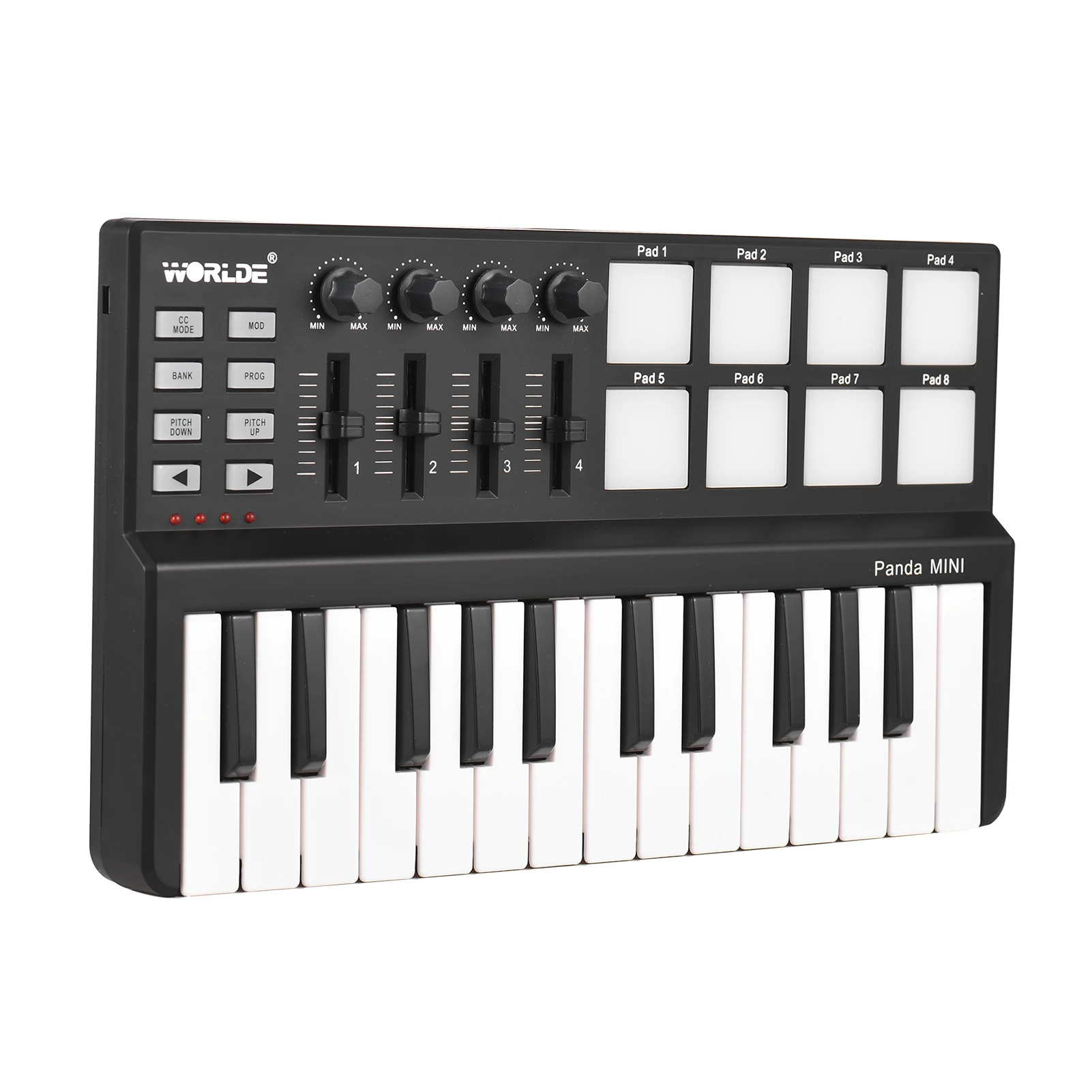 Worlde Panda mini Portable Mini 25-Key USB Keyboard With Drum Pad - Image 6