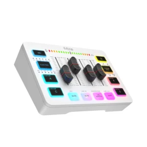 FIFINE Gaming USB Mixer, 4-Channel with XLR Microphone Interface and RGB, Sound Mixer for Game Podcast Streaming