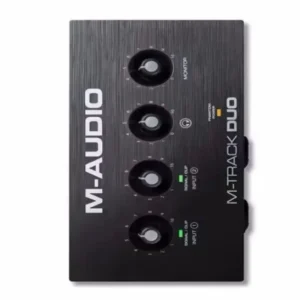 M-AUDIO M-Track DUO Portable Recording Interface, 2 Inputs/2 Outputs, Compatible with Mac, PC, and iOS, with Two Combo Crystal Preamps